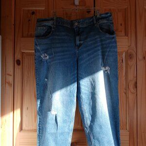 Lane Bryant Jeans Women's  Flex Magic Waist Mid Rise Girlfriend Crop Size 24